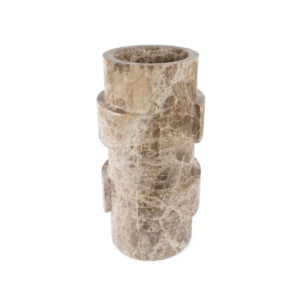 Stoned Vida Mud Marble Vase - Brown Marble Decorative Home Accent