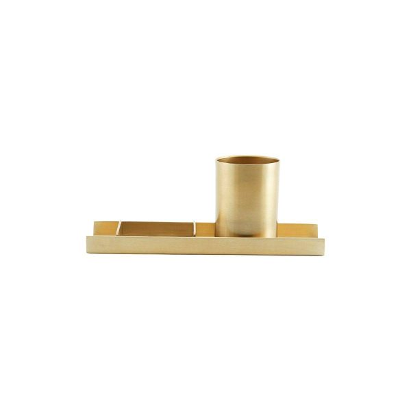 Monograph Stationery Organiser Brass