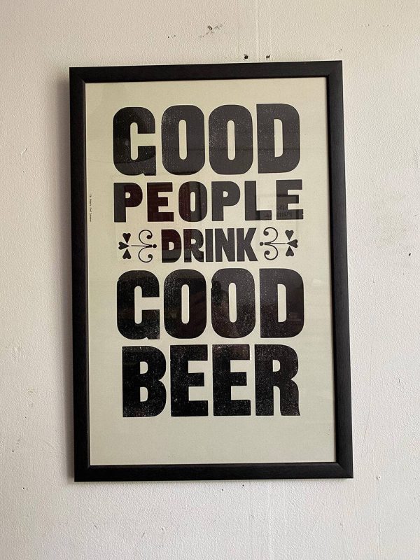 The Printer's Devil - Hunter S Thompson 'Good People Drink Good Beer' Letterpress Art Print